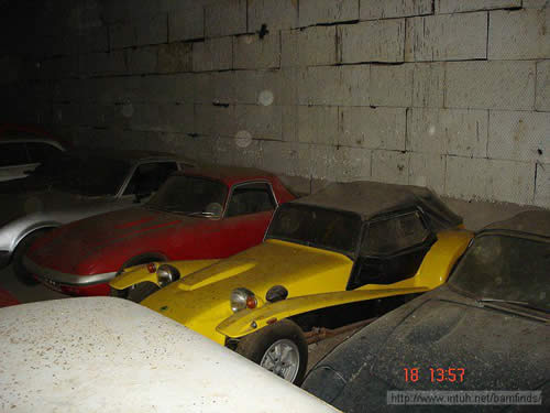 cars in the barn
