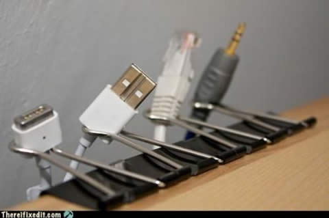 Cables falling behind the desk?